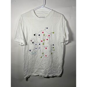KAWS High Museum Bengal‎ Bear Graphic T-Shirt White Print Designer Mens Medium